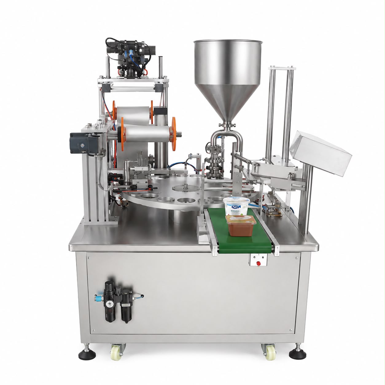 Automatic rotary ketchup and garlic filling machine