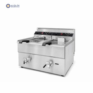 Double Tank Gas Deep Fryer with Dual Oil Drains