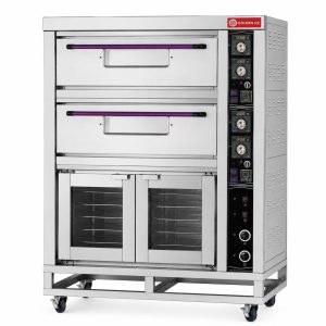 Double Deck Electric Oven with Integrated Proofer without tray