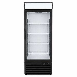 Single Door Glass Beverage Refrigerator, 578L, Black
