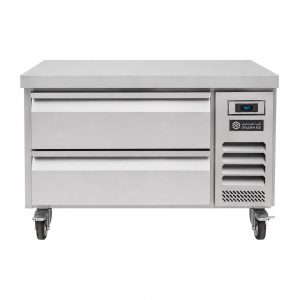 Stainless Steel Refrigerator, 2 Drawers, 96 cm