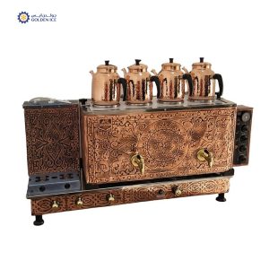 سماور شاي تركي نحاسي 4 أبريق