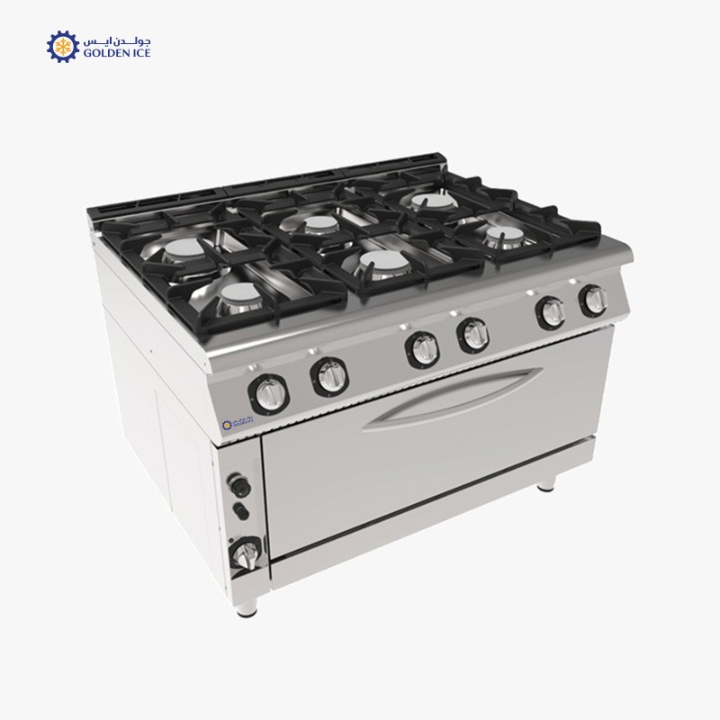 موقد غاز 6 شعلة مع فرن