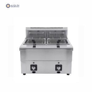 قلاية حوضين غاز للمطاعم سعة 12.5 لتر للحوض