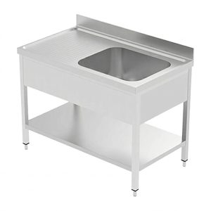 مغسلة ستانلس ستيل حوض ومجلي 140 سم