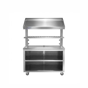 خزانة أرضية كاونتر وصحن علوي ستانلس ستيل 150 سم