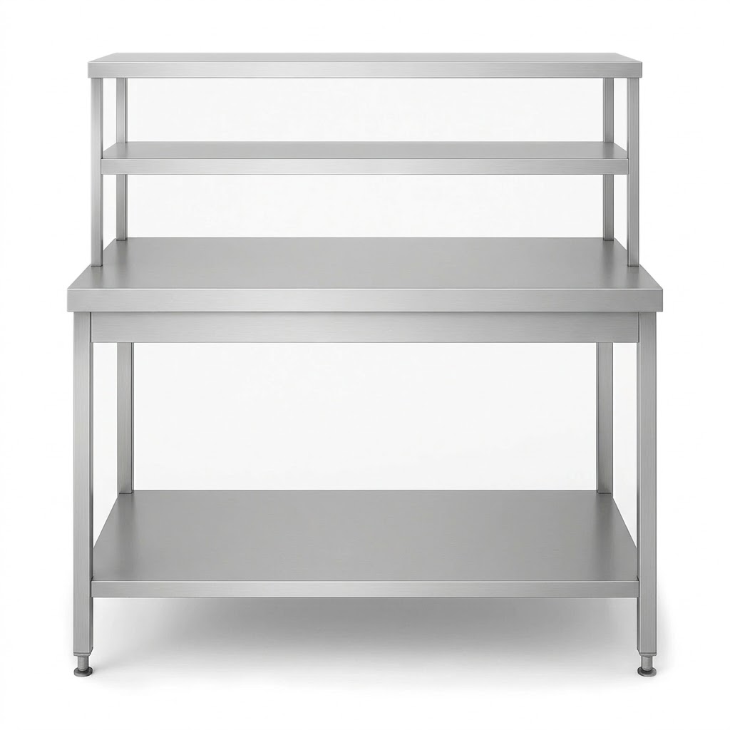 طاولة ستيل برف خدمة 120سم