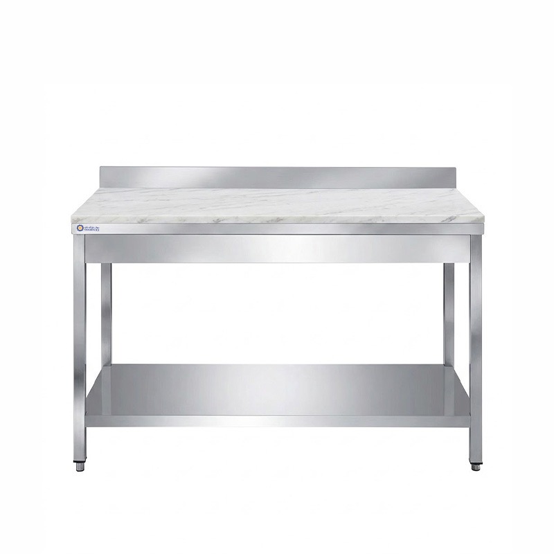 طاولة عمل ستيل بسطح رخام