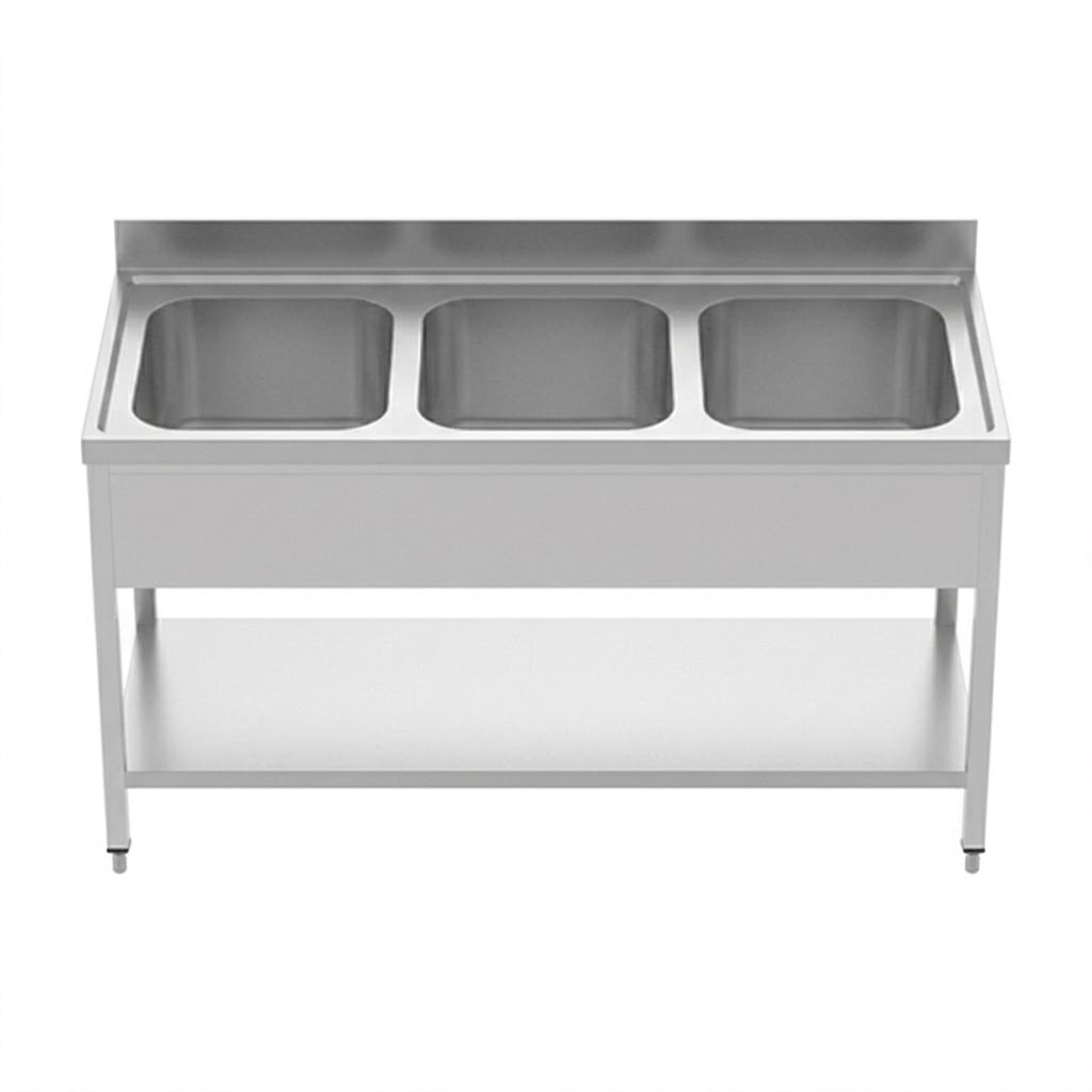 مغسلة ستانلس 3 أحواض